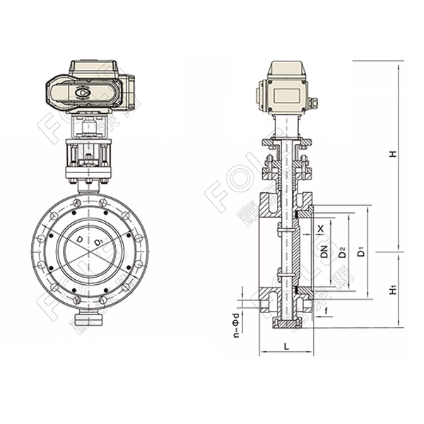 Electric flange butterfly valve