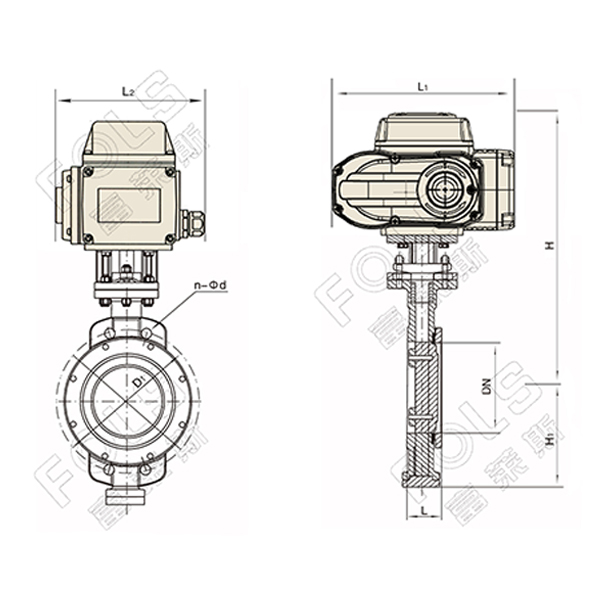 Electric Wafer Type Hard Seal Butterfly Valve