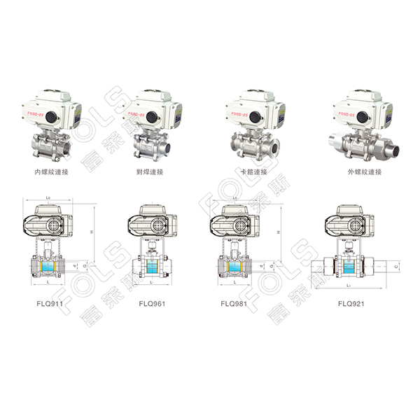 Electric three-way flanged ball valve