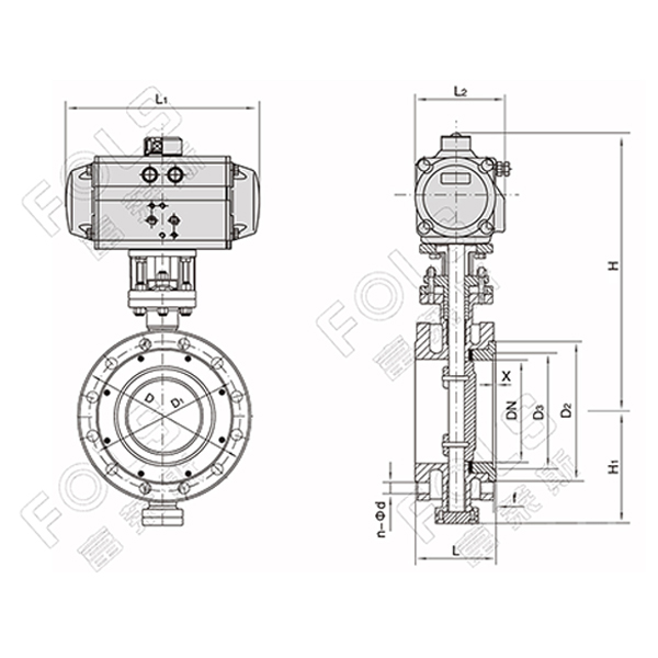 Pneumatic Flanged Hard Seal Butterfly Valve