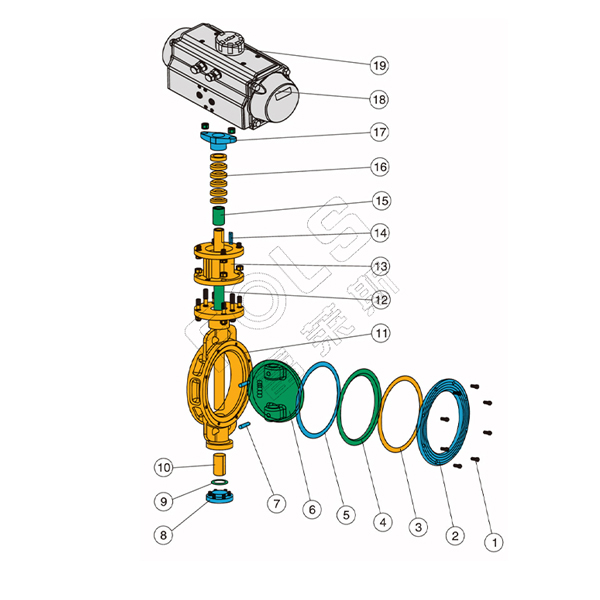 Pneumatic Wafer Type Hard Seal Butterfly Valve