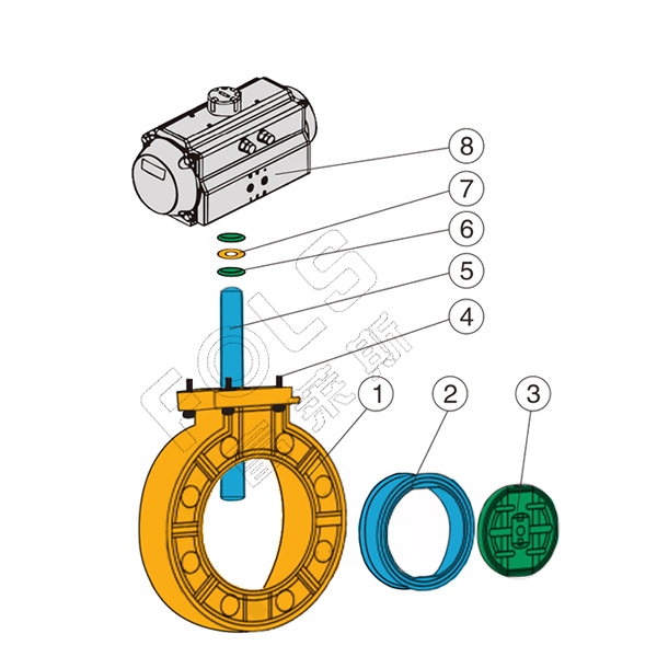 Pneumatic Plastic Butterfly Valve