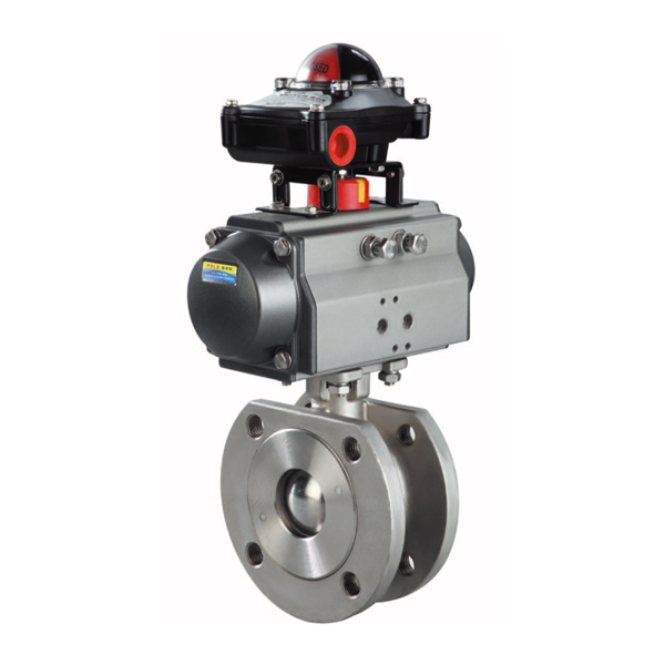 Pneumatic thin ball valve