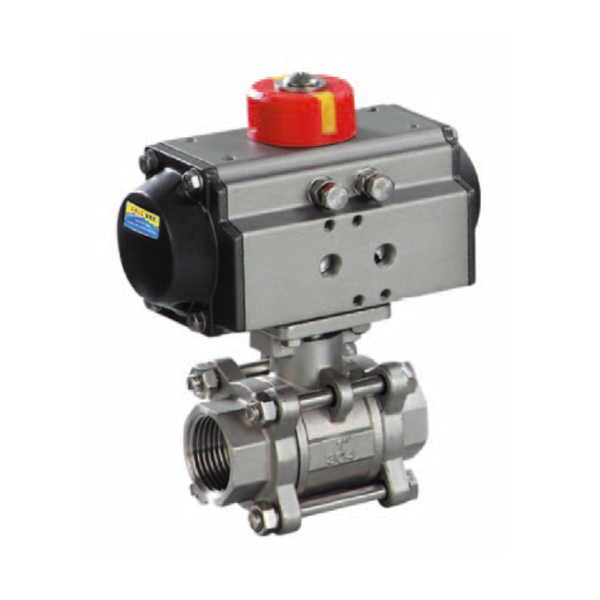 Pneumatic three-piece ball valve