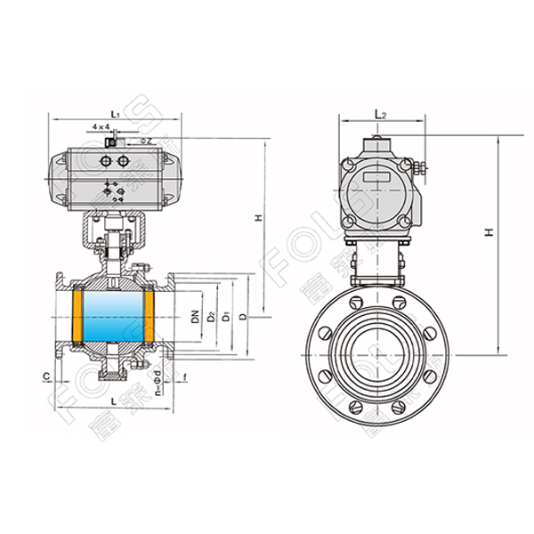 Pneumatic fixed ball valve