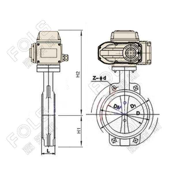 Pneumatic fluorine lined butterfly valve