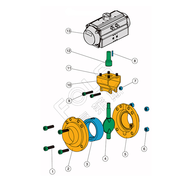 Pneumatic sanitary butterfly valve