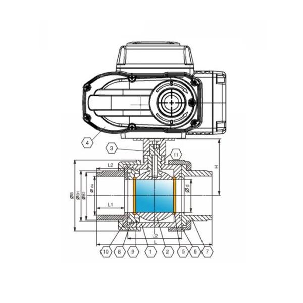 Electric plastic ball valve