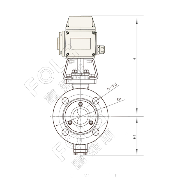 Electric Flanged V Ball Valve