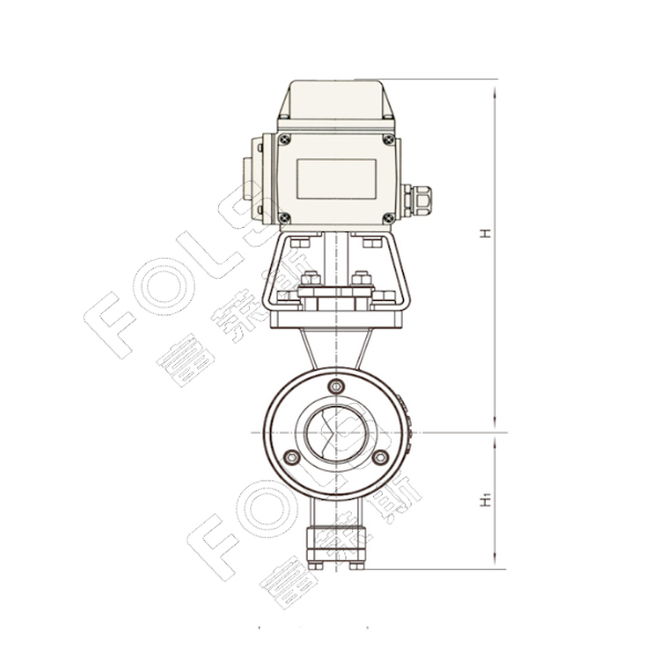 Electric Wafer Type V Ball Valve