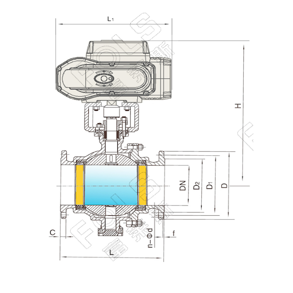 Electric fixed ball valve